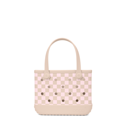 Bitty Bogg Bag - Checkered Linen/ Pink Marshmallow